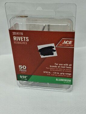 ACE 5/32" 3/16"- 1/4" Range Aluminum Rivets  50 Pieces  (2014116) - New Sealed